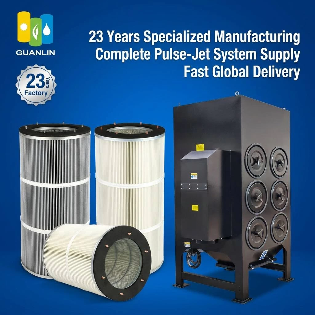 Polyester pleated dust filter cartridge high efficiency industrial dust collector filter element (view 8)
