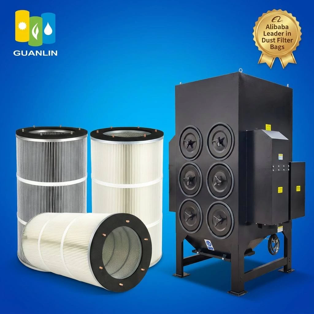 Polyester pleated dust filter cartridge high efficiency industrial dust collector filter element (view 9)