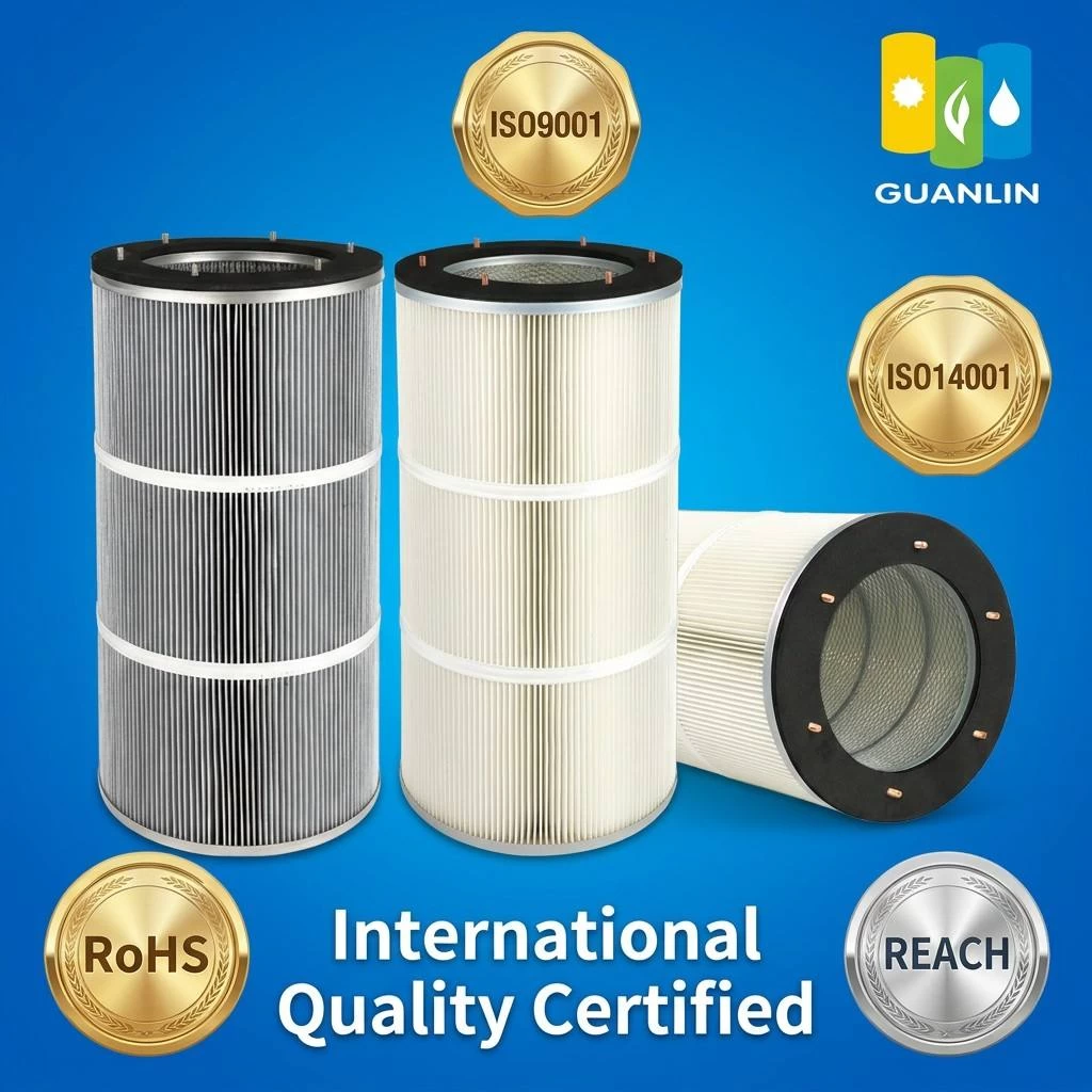Polyester pleated dust filter cartridge high efficiency industrial dust collector filter element (view 10)
